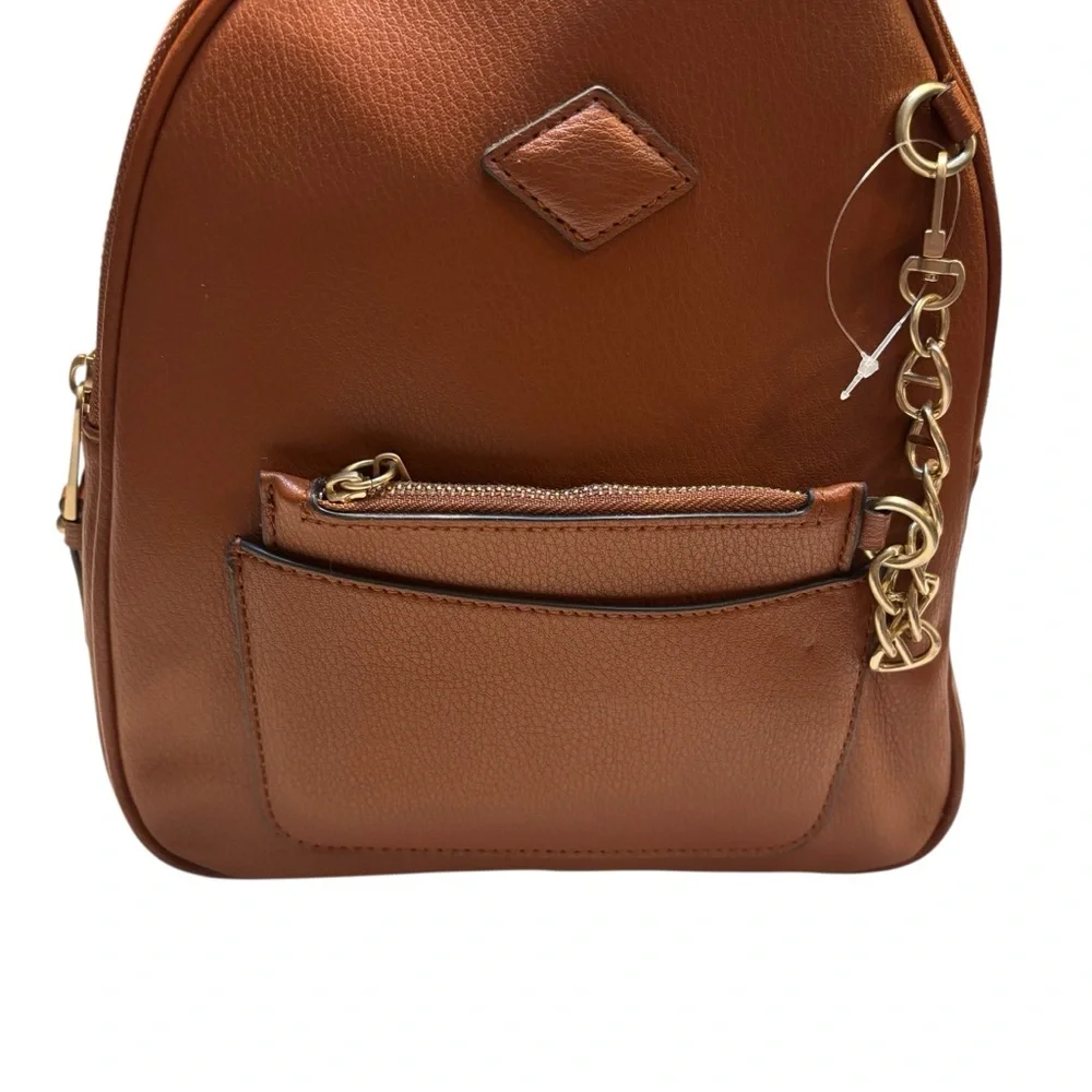 NWT Time and Tru Backpack Tan Gold Chain Accent w/Coin Purse Vegan Leather Ruby